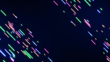 Parlak neon ışınları ve parlak çizgileri olan soyut renkli bir arkaplan. Pembe kırmızı mavi döngü arka plan. Işık hızında. Kusursuz döngü animasyonu. Neon ışıkları, siber punk tarzında neon yağmurları