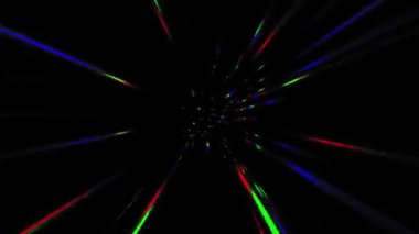 Neon ışıklı yıldız tüneli hiperdöngüsü, sc-fi neon siber punk tarzı. rgb ışıklandırmayı neon çizgileriyle aydınlatıyor. Soyut kozmik canlı renk, çok hızlı hız. Yıldız warp hızı. Hiper uzay