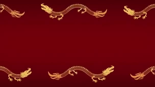 Animation Traditional Chinese Dragon Flying Frame Space Text Chinese Style — Stock Video