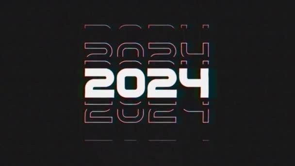 2024 Textgestaltung Loop Typografie Animation Designelement Für Neujahr 2024 Social — Stockvideo