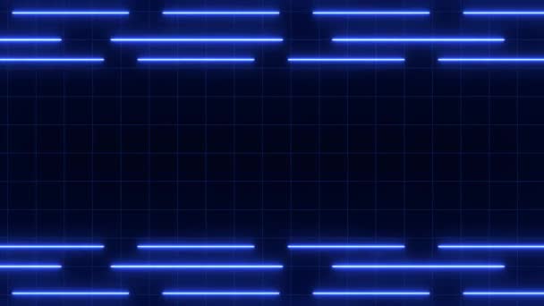 Moving Background Neon Rays Coordinate Grid Background Cyberpunk Retrowave Style — Stock Video