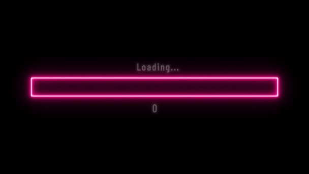 Vibrant Neon Loading Bar Loading Bar Loading Screen Pixelated Progress — Αρχείο Βίντεο