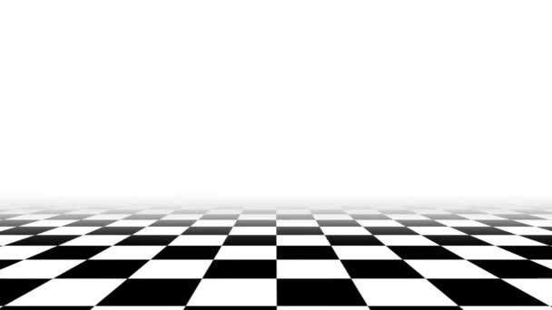Retro Animated Background Black White Checkered Floor Vaporwave Aesthetics Chess — Stock Video