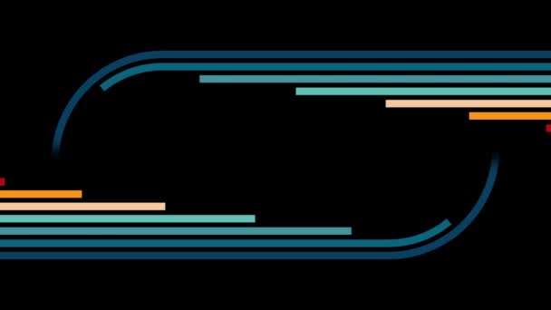 ヴィンテージストライプバックグラウンド ループサンプル 1970年代 70年代 80年代 90年代のレトロカラー レトロなヴィンテージ70Sスタイルのストライプ背景映像ライン 80年代のスタイルを移動するトランジションループ形状 — ストック動画