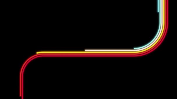 ヴィンテージストライプバックグラウンド ループサンプル 1970年代 70年代 80年代 90年代のレトロカラー レトロなヴィンテージ70Sスタイルのストライプ背景映像ライン 80年代のスタイルを移動するトランジションループ形状 — ストック動画