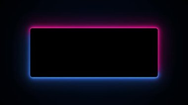 Soyut bulanık teknoloji arka plan parlak renkler yumuşak şablon Modern ekran tasarım eğimleri. Neon dikdörtgen çerçeve veya neon ışıklar yatay işaret. Neon kare döngü