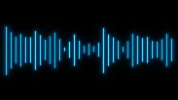 Minimalistisk Hud Waveform Audio Abstrakt Blå Glöd Neon Ljudvågor Bakgrund — Stockvideo