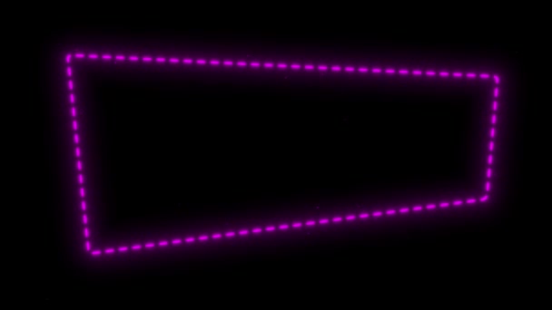 Animowany Neon Świecący Przerysowaną Ramą Kolorowy Laser Pokazuje Bezszwową Pętlę — Wideo stockowe