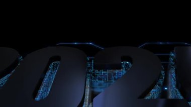 Dijital Veri, 2024 yeni yıl rakamı biçiminde devre tahtası ve işlemci üzerinde hareket ediyor. Soyut yüksek teknoloji yapay zeka (yapay zeka), veri madenciliği, modern bilgisayar teknolojisi yüzeyi. Siber yeni yıl, tebrikler.