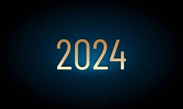 2024 Feliz Ano Novo Design Fundo Cartão Banner Cartaz Ilustração — Vetor de Stock