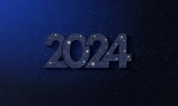 Happy New Year Modern Design Met 2024 Logo Gemaakt Van — Stockvector