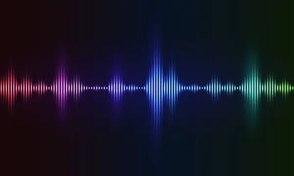 Digital Equalizer Ljud Våg Vektor Illustration Musik Neon Bakgrund Upplyst — Stock vektor