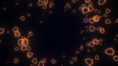 Neon kırmızı mavi sosyal ağ arka plan döngüsü simge ya da çan gibi. Sosyal medya tepkilerinin neon işaretleri. Konsept: Pazarlama, promosyon, reklam, businnes, Valentine, anneler günü, aşk