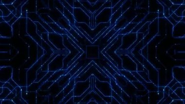 Devre tahtasında ve işlemci döngüsünde dijital veri hareket ediyor. Bilgisayar işleme ve düzenleme verileri. Soyut yüksek teknoloji yapay zeka (AI), veri madenciliği, modern bilgisayar teknolojisi yüzeyi