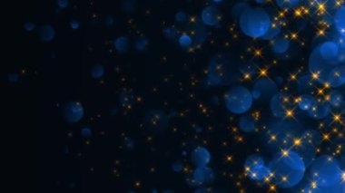 Işık parçacıkları ile soyut Altın bulanık bokeh arkaplan. Parıldayan güzel Bokeh ışığı. Parıltı canlandı. Kıvılcımlar uçuşuyor, Noel için sihirli efektler, yeni yıl kutlaması, etkinlik, parti