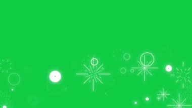 Çizgi film havai fişek elemanı şeffaf arka plan. Yeşil krom anahtar üzerinde havai fişekler. Yeni yıl arifesi havai fişek kutlaması. Ulusal bayramlar için havai fişekler, yeni yıl, Noel, parti, etkinlik