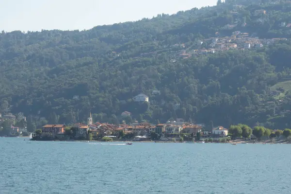 Λίμνη Maggiore Δει Από Ένα Σκάφος — Φωτογραφία Αρχείου