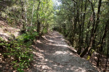 Fiastra gölüne giden yol.