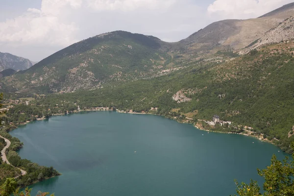 Lago Scanno Durante Dia — Fotografia de Stock