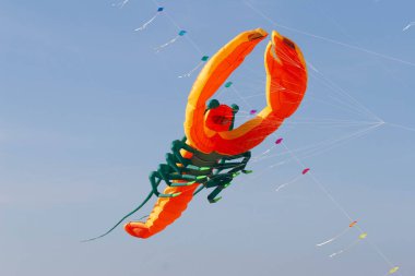 Mavi gökyüzünde uçan uçurtma