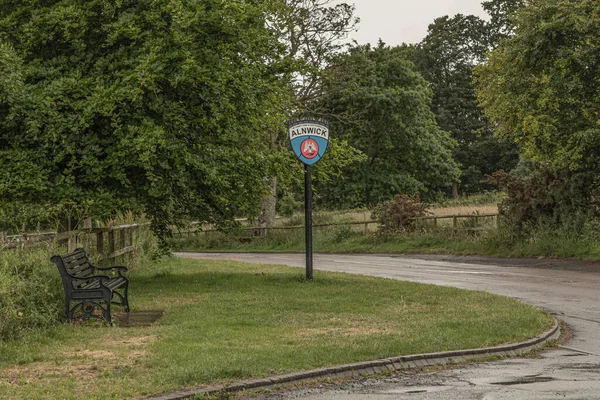 Alnwick Northumberland England Vereinigtes Königreich Juni 2023 Schild Mit Bezug — Stockfoto