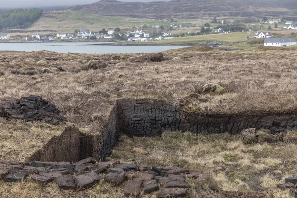 Rašelina Vykopává Bažiny Skotské Vysočině — Stock fotografie