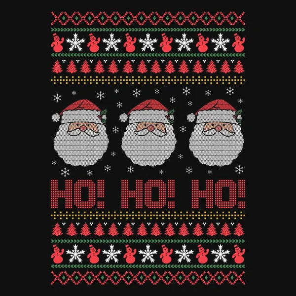 못생긴 크리스마스 스웨터 디자인 그래픽 — 스톡 벡터