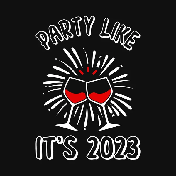 派对就像2023年 新年排字矢量设计 — 图库矢量图片
