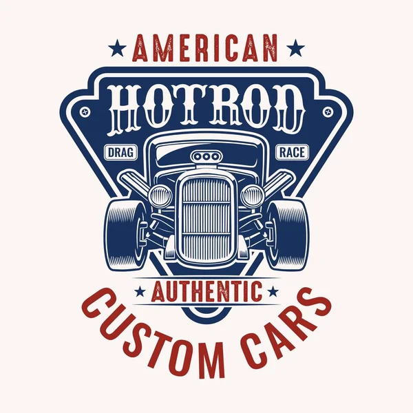 American Hotrod Drag Race Coches Personalizados Auténticos Vector Diseño Camiseta — Vector de stock