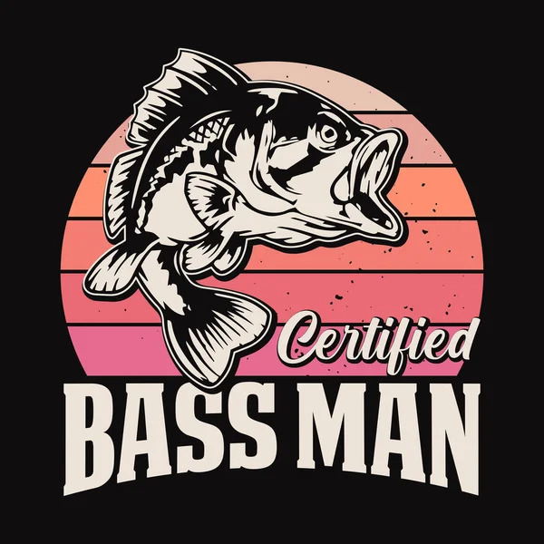 Homem Baixo Certificada Pesca Cita Design Vetorial Shirt Design — Vetor de Stock