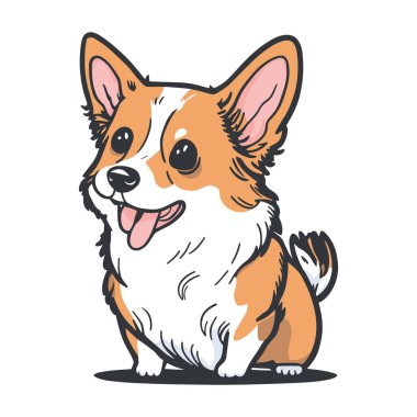 Corgi dog, Cute Welsh corgi vector cartoon illustration isolated on white background clipart