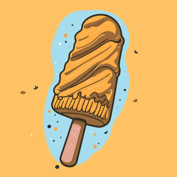 Hand Drawn Ice Cream Stick Colorful Vector Illustration — Stock Vector