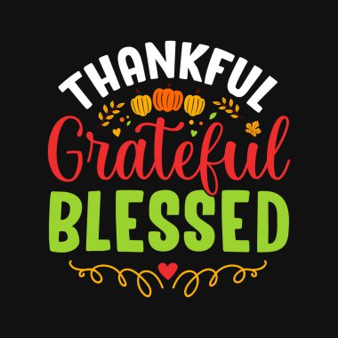 Şükran Günü 'nden alıntılar, tipografik tasarım vektörü.