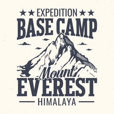 Sefer Kampı Everest Dağı Himalaya - Turizm için Macera Tişörtü Tasarımı