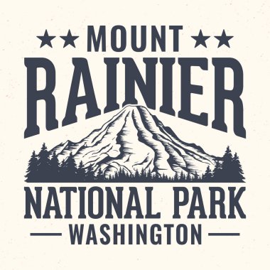 Mount Rainier Ulusal Parkı, Washington - Turizm için Macera tişörtü tasarımı