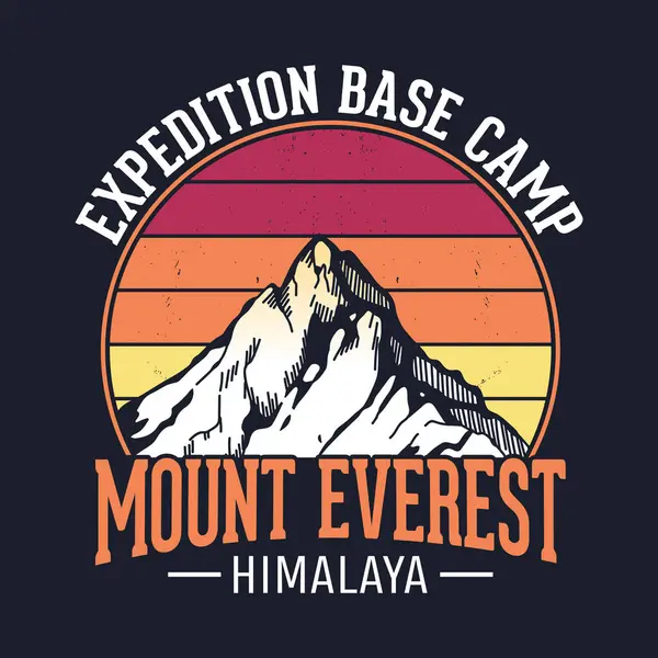 Sefer Kampı Everest Dağı Himalaya - Turizm için Macera Tişörtü Tasarımı