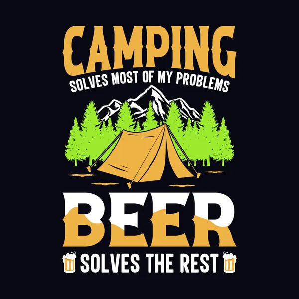 Kamp yapmak sorunlarımın çoğunu çözer. Gerisini tişört, vahşi, tipografi, dağ vektörü, doğa aşığı için kamp ve macera tişörtü tasarımı halleder.