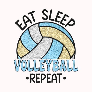Uyku Voleybolu Tekrar, Voleybol Süblimleşmesi, zanaat, vektör t-shirt tasarımı