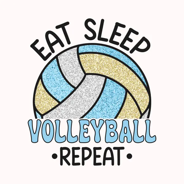 Uyku Voleybolu Tekrar, Voleybol Süblimleşmesi, zanaat, vektör t-shirt tasarımı