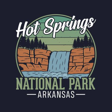 Hot Springs Ulusal Parkı, Arkansas - Turizm için Macera tişörtü tasarımı