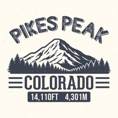 Pikes Peak, Colorado - Turizm için Macera tişörtü tasarımı