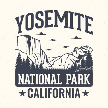 Yosemite Ulusal Parkı, Kaliforniya - Turizm için Macera tişörtü tasarımı