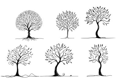 Küçük tepelerdeki çiftlik arazisi. Ekin ekimi için hazırlanmış bir tarladaki izler. Toprak sıraları, kırsal bakış açısı ufuk çizgisi. Vektör oyma çizimi çizimi.