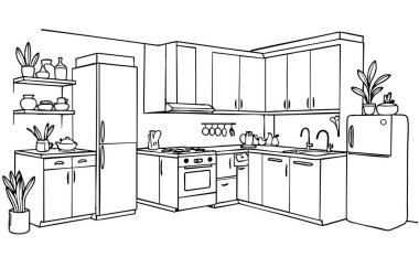 Mutfak dolap, mutfak rafları, el çekilmiş mobilya