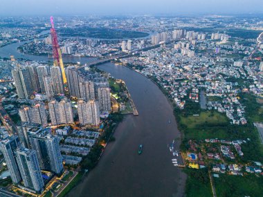 Ho Chi Minh şehrinin hava manzarası, Vietnam