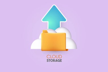 storage cloud storage concept with open storage. vector illustration clipart