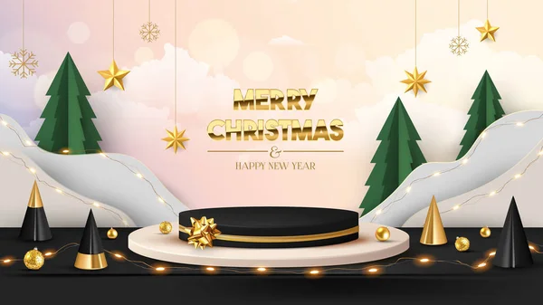 Vector Illustration Christmas New Year Greeting Card Design Stock Vector