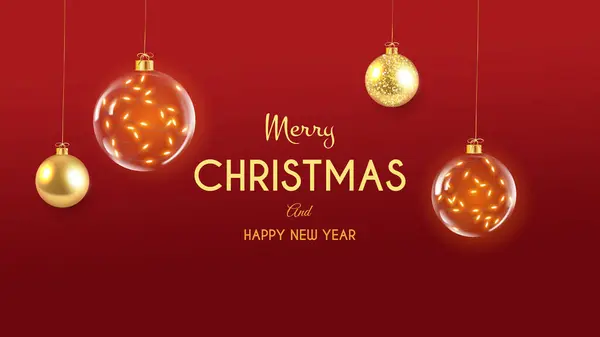 Merry Christmas Happy New Year Greeting Stock Illustration