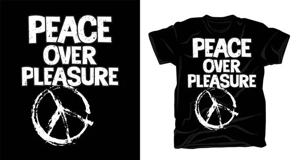 Frieden Über Vergnügungstypografie Shirt Design — Stockvektor