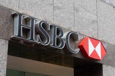 Toronto, ON, Kanada 17 Aralık 2022 HSBC Bank 'ın logosu ve markası. HSBC Holding plc, İngiliz çok uluslu bir uluslararası banka ve finansal hizmetler holding şirketidir..